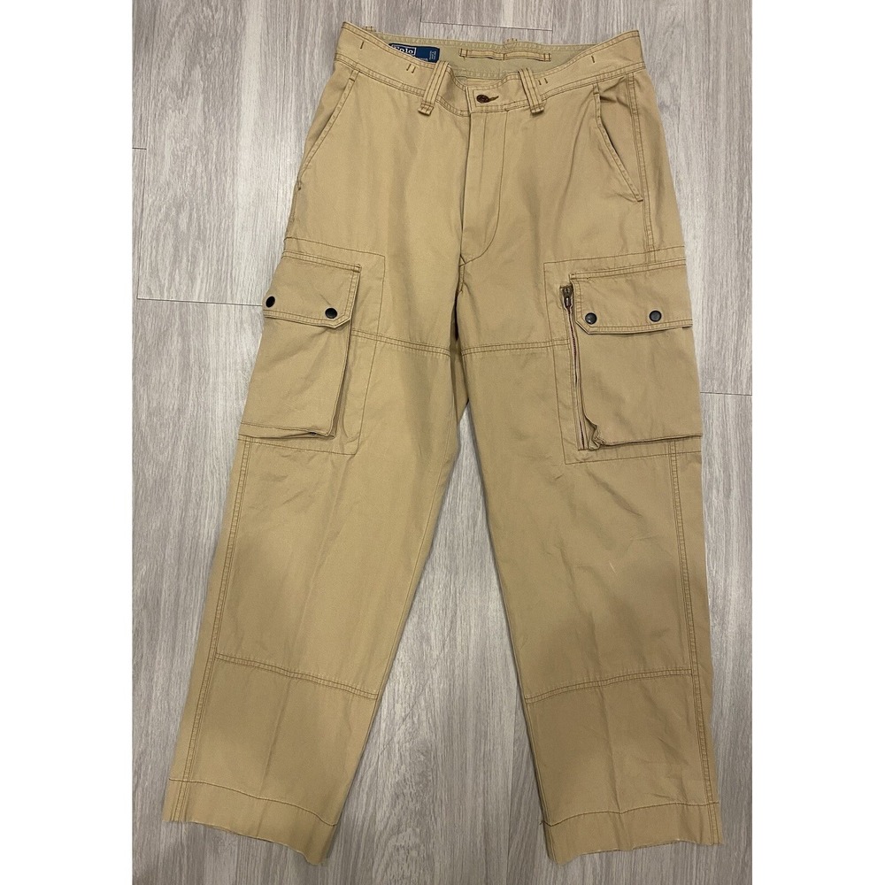 Vintage Polo Ralph Lauren Cargo Pants Trousers 32 Cargo Khaki Brown 32x30 41381
